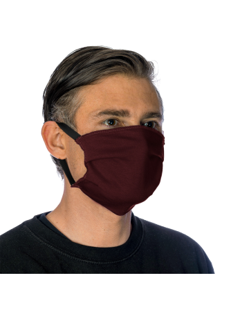 Burgundy Cotton Barrier Mask With Filter Pocket - Face...