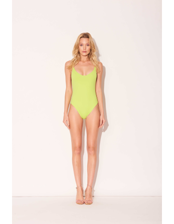 Reversible Yellow / Nude Beige One-Piece Swimsuit - Maio...