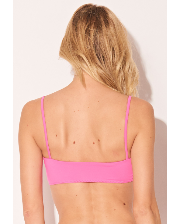 Pink Bra Bikini Top With Laced Neckline - Top...