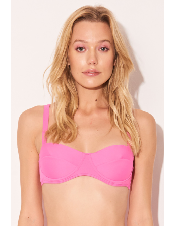 Pink Underwired Balconette Bikini Top - Top Alto Rosa 2