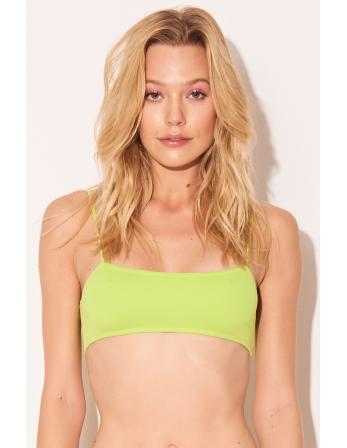 Neon Yellow Bra Bikini Top - Top Neon Lime