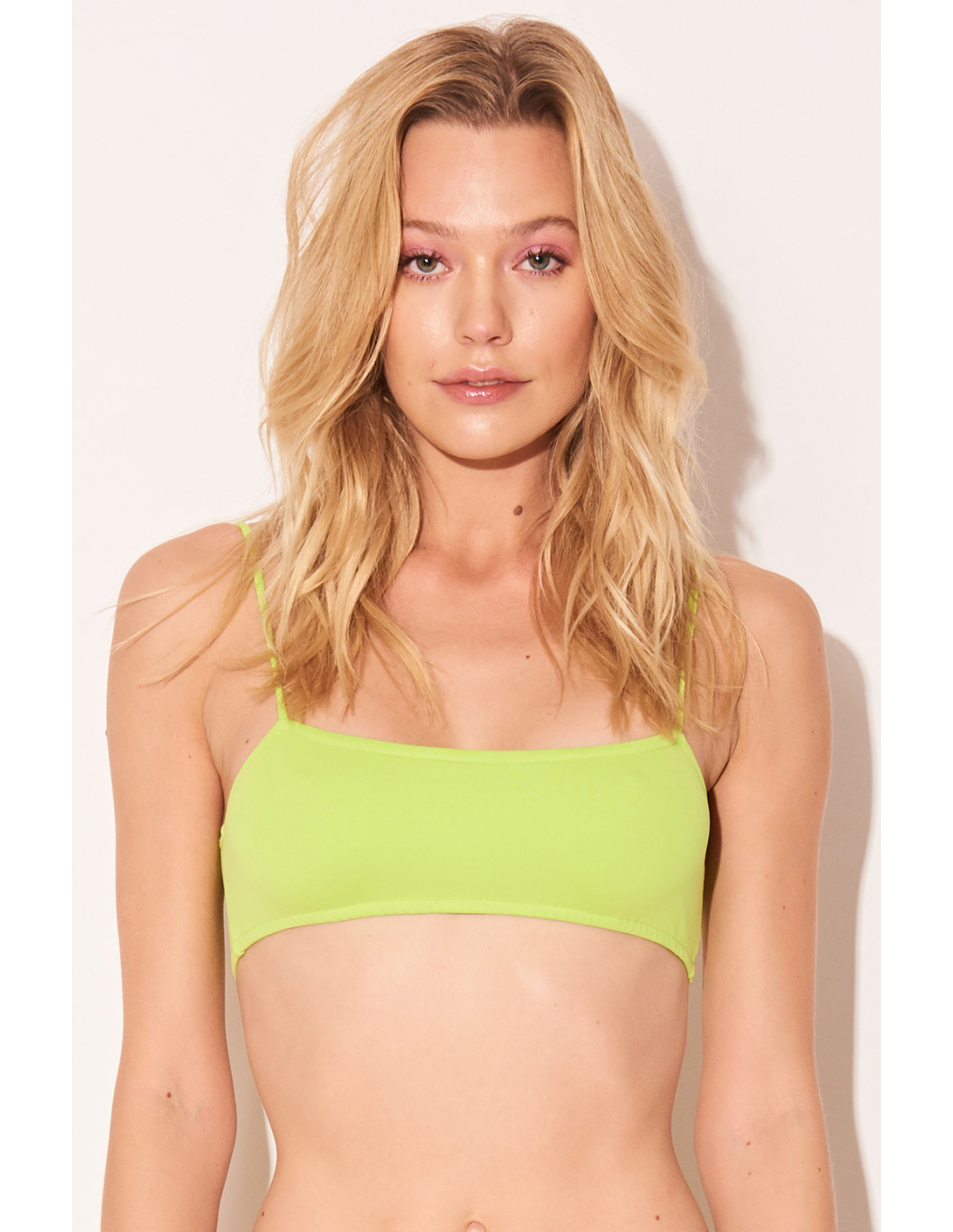 Neon Glitter Print Bikini Top