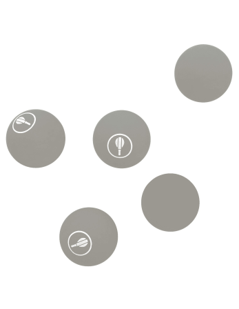 Conjunto De 5 Bolas Frescobol - Cinzentas - 5 Bat Balls...