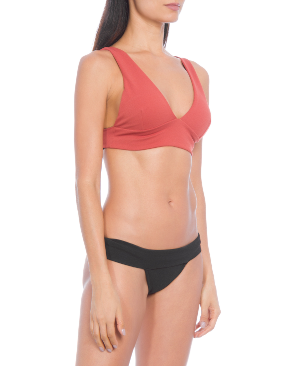 Luxury Rusty Color Bra And Black Tanga Bikini -...