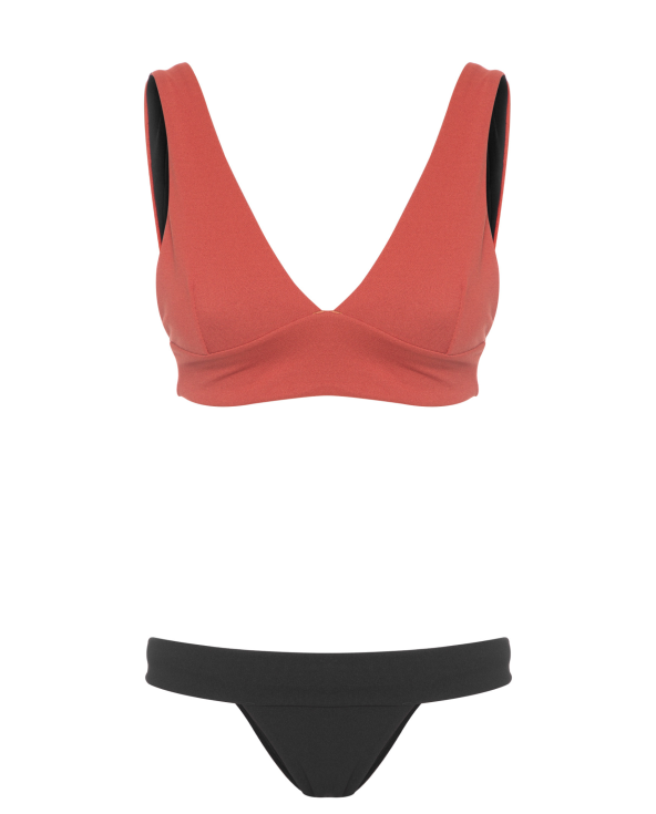 Crepe V Bikini Rusted/Black