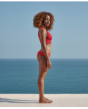 Roter Luxus-Bustier-Bikini, Breite Träger - V Bikini Red