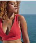 Luxe Rode Bustier Bikini Met Brede Schouderbandjes - V Bikini Red