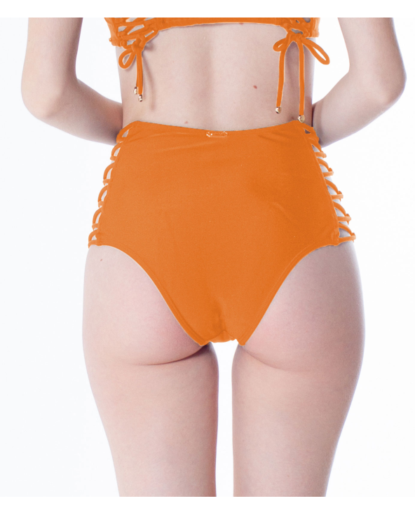 Bottom Tiras Cruzadas Neon Laranja