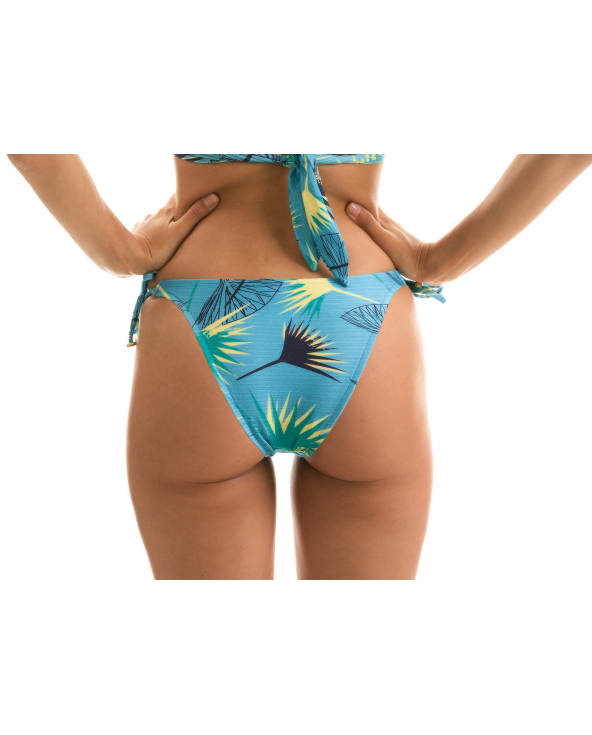 Accessorized Blue Graphic Side-Tie Bikini...