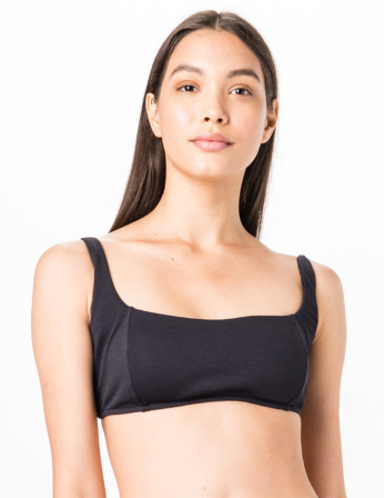 Black Bra Top With Adjustable Straps - Top Camiseta Liso...