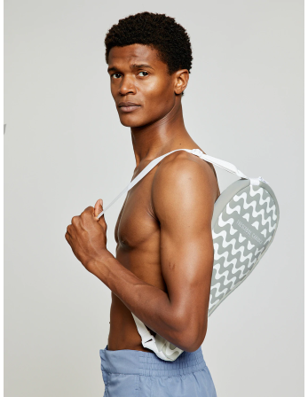 Grey Frescobol Racket Bag In Wave Pattern - Neoprene Bat... 2