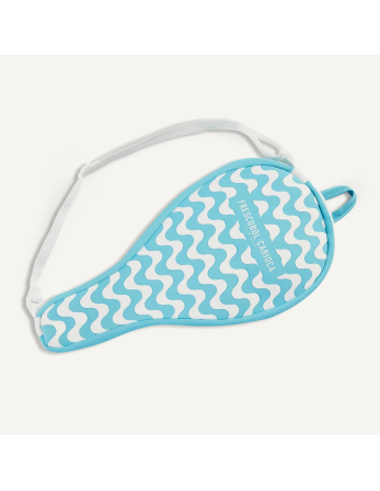 Blue Frescobol Racket Bag In Wave Pattern - Neoprene Bat...