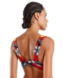 Red Bralette Top In Floral Print - Top Sum Havana