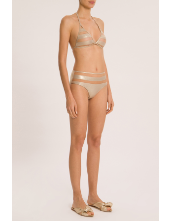 Luxurious Gold High Waisted Bikini With Transparent...