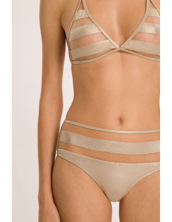 Luxurious Gold High Waisted Bikini With Transparent... 2