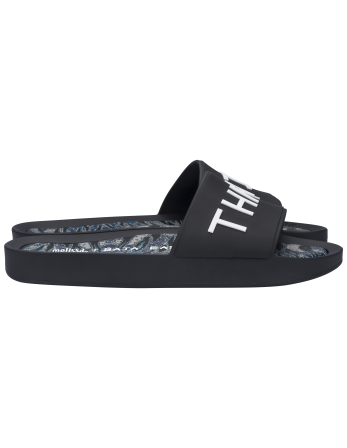 Melissa Beach Slide + Baja East Ad Black/White Slipper
