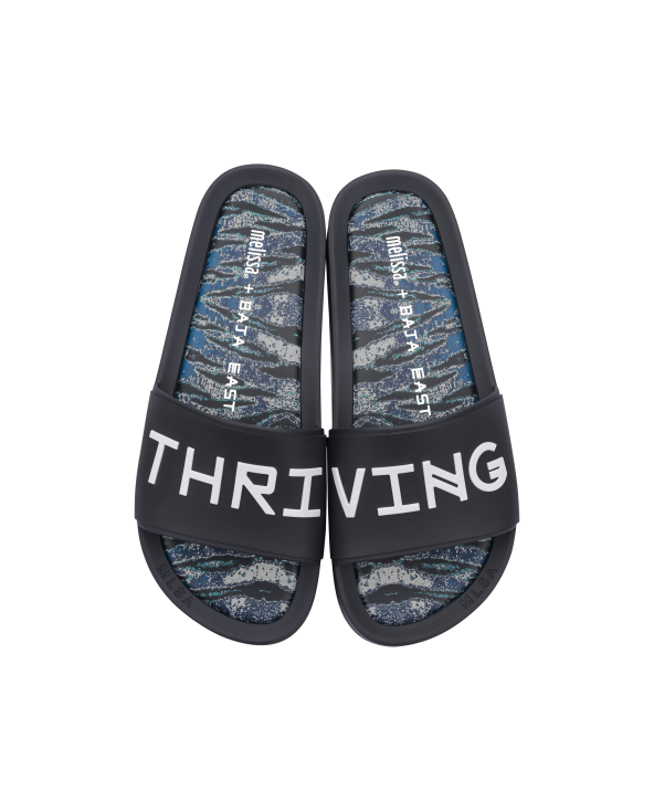 Melissa Beach Slide + Baja East Ad Black/White...