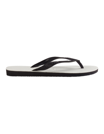 Wit Met Zwart Model Teenslippers. - Tradicional Black 2