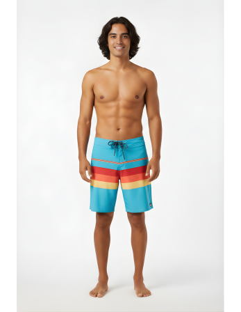 Badeshorts - Blau & Streifen - Boardshort Peeler Turquoise