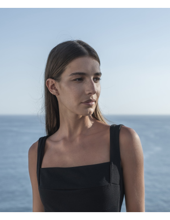 Knitted Black One-Piece Swimsuit - Maiö Amanda V Crepe Black 2