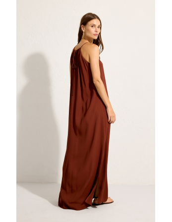 Cappucino-Brown Square Detail Long Dress 2