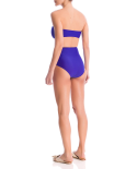 Royal Blue Bandeau Bikini With High-Waist Bottom - Majorelle Blue Hot Pants