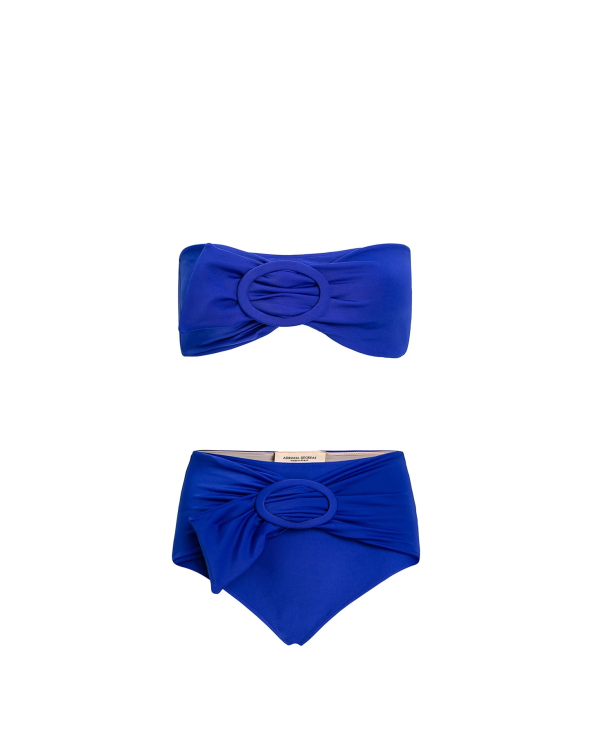 Royal Blue Bandeau Bikini With High-Waist...