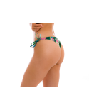 Green & Blue Tropical Double-Tie Thong Bikini Bottom - Bottom Amazonia Fio-Tie