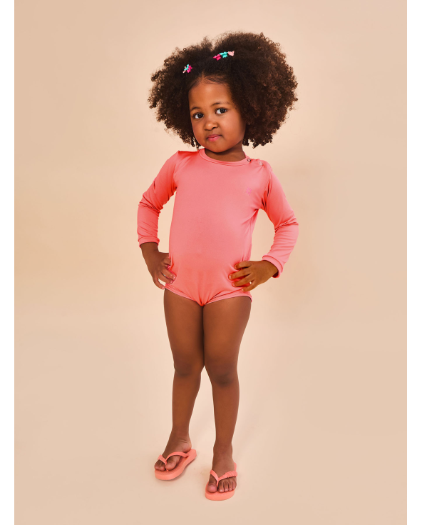 Baby Longsleeve Swimsuit Coral Upf50+