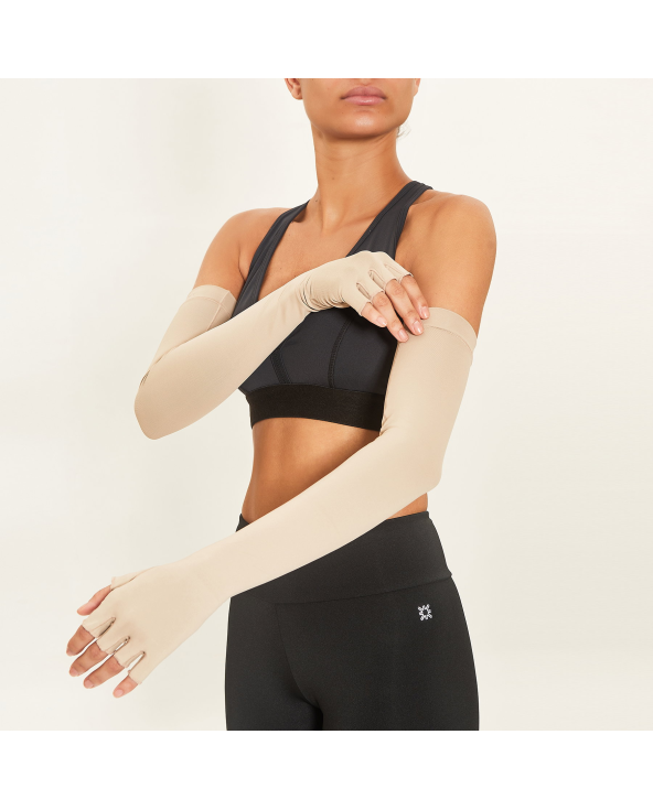 Extra Long Gloves Uni Chocolate Upf50+