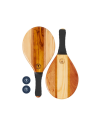 Black Neoprene Wooden Frescobol Rackets - Trancoso Beach Bat Black