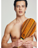Frescobol Wooden Rackets With Yellow Neoprene - Leblon Beach Bat Yellow