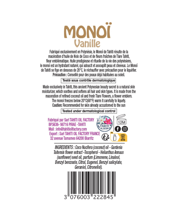 Monoi Traditionnel Vanille 120Ml