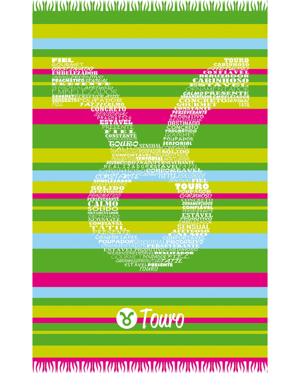 Taurus Astrological Sign Colourful Striped...