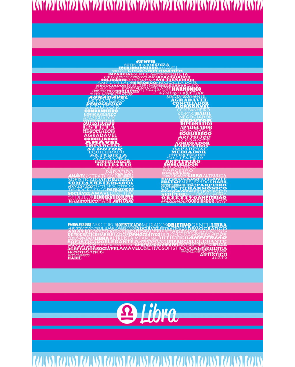 Striped Pareo With Libra Zodiac Sign - Libra
