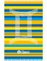 Two-Tone Striped Pareo With Gemini Zodiac Sign - Gemeos
