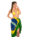 Pareo Con Flecos Y Bandera Nacional De Brasil - Canga Brasil