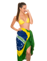 Fringed Pareo With The Brazil National Flag - Canga Brasil