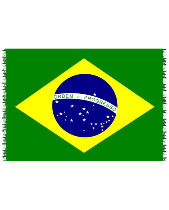 Pareo Con Flecos Y Bandera Nacional De Brasil -...