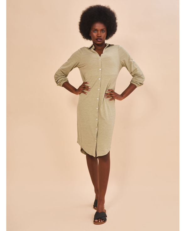 Shirtdress Copenhagen Mescla Areia Upf50+