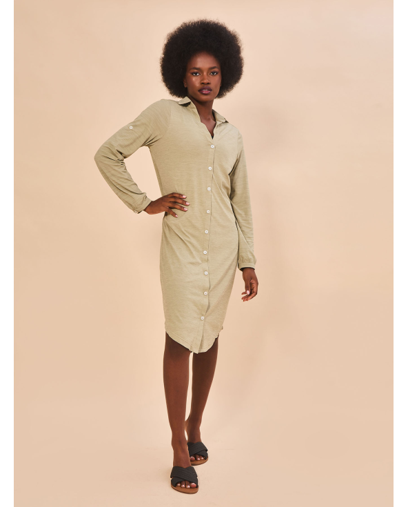 Shirtdress Copenhagen Mescla Areia Upf50+