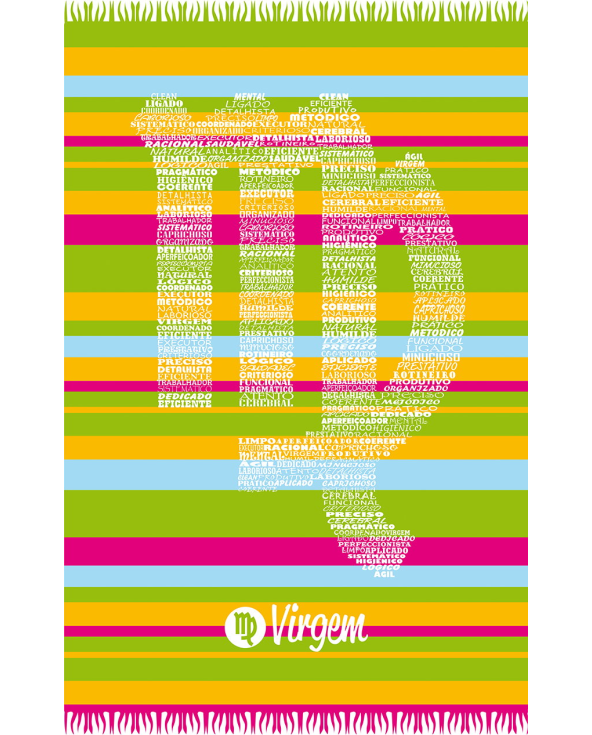 Virgo Astrological Sign Striped Pareo - Virgem