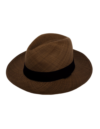 Genuine Brown Panama Hat Made From Toquilla Straw -...