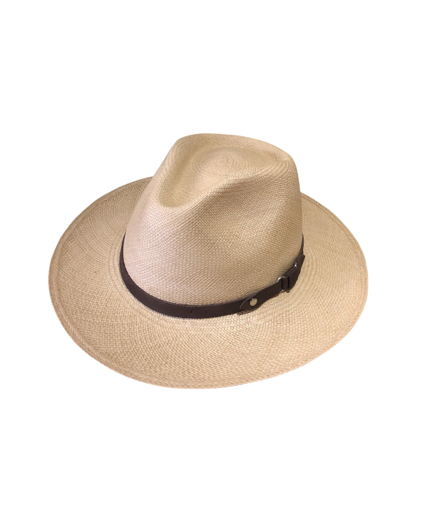 Sombrero Beige En Fibra Vegetal Y Cenefa De...