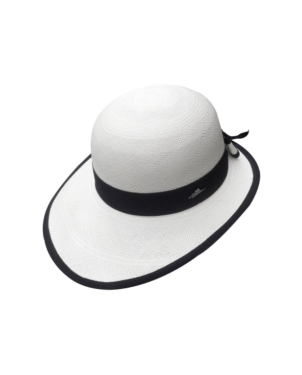 Visera Panamá Blanca Para Mujer Con Lazo - Lady...