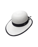 White Panama Visor For Woman With A Bow - Lady Golf White Black