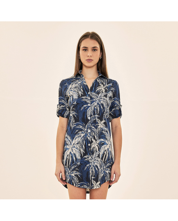 Shirtdress Coqueiros Marinho Upf50+