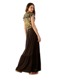 Jupe Longue Noire Boutonnée - Talia Preto