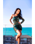 One Shoulder Mesh Tunic Ocean Tide