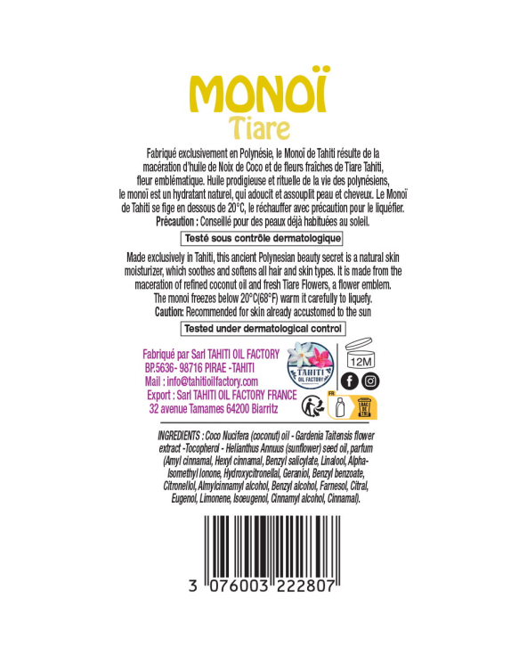 Monoi Tiare Traditionnel 120Ml